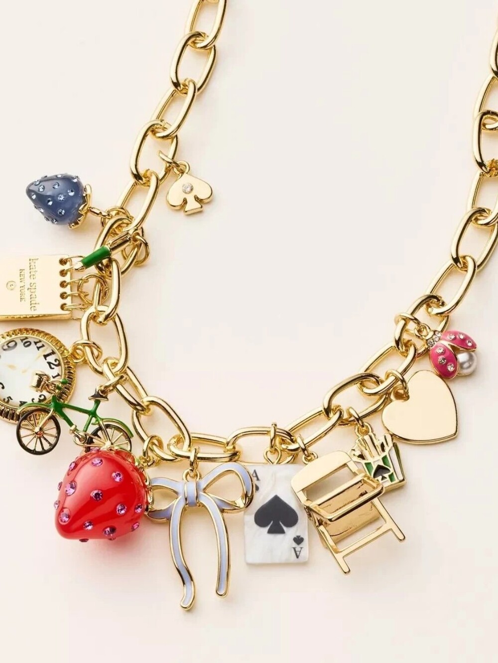 Kate Spade Gold Charm Necklace with Multiple Charms - Picture 3 of 7